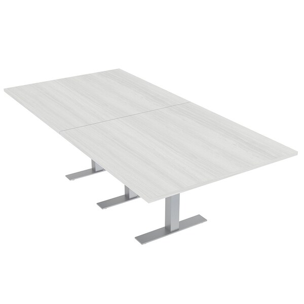 45 in W, 96 in L, 29 in H, Engineered Wood Top, White